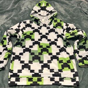 Boys Green and Black Pixel Hoodie